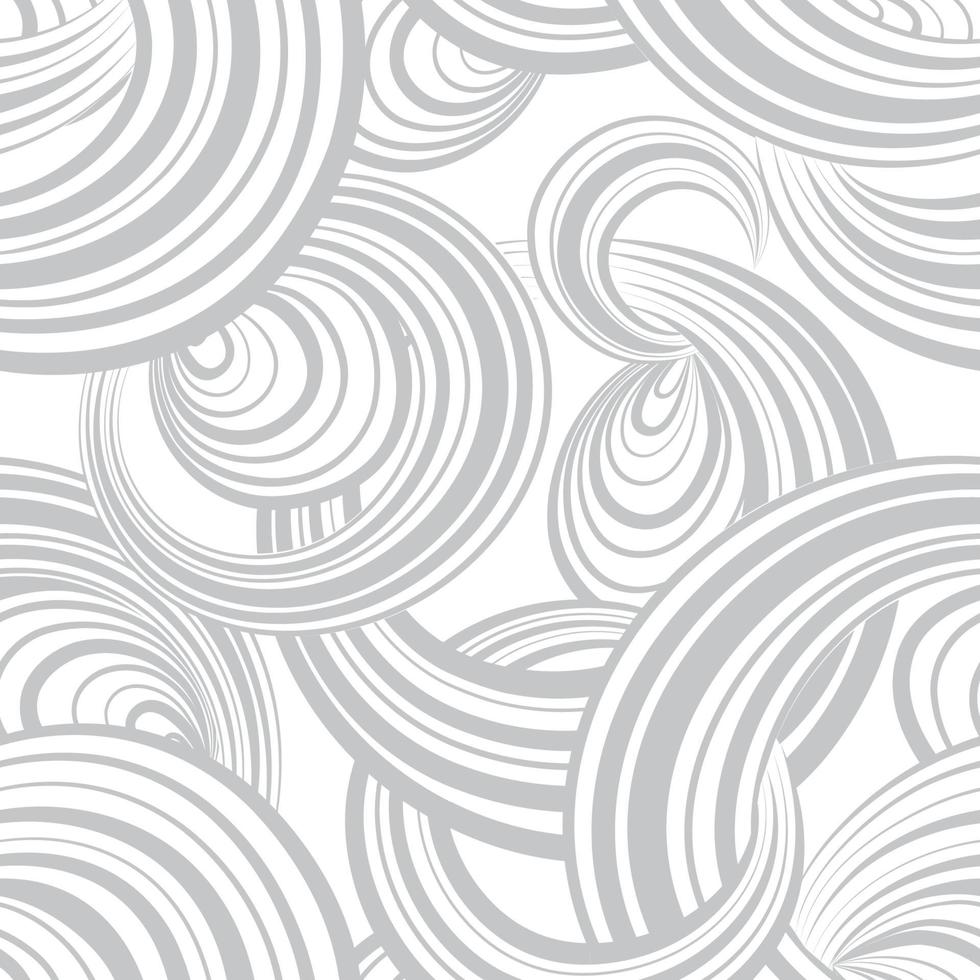 patrón geométrico abstracto sin fisuras. fondo de burbuja. círculos. Onda de bucles de rayas textura de movimiento de flujo caótico. papel pintado ornamental de forma redonda vector