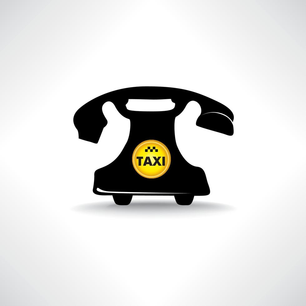 icono de servicio de taxi. puntero del mapa de taxis, señales de taxi. señal de taxi. llamar al icono de teléfono fijo de taxi. auricular retro con emblema de taxi circular vector