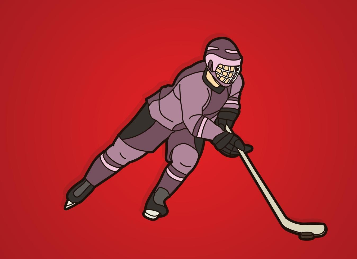 Ice Hockey Player Moving Action vector