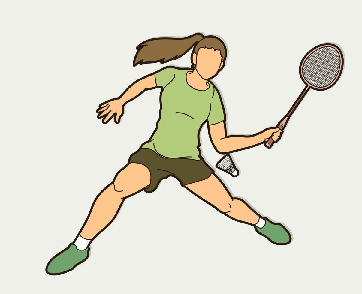 Badminton Female Player vector