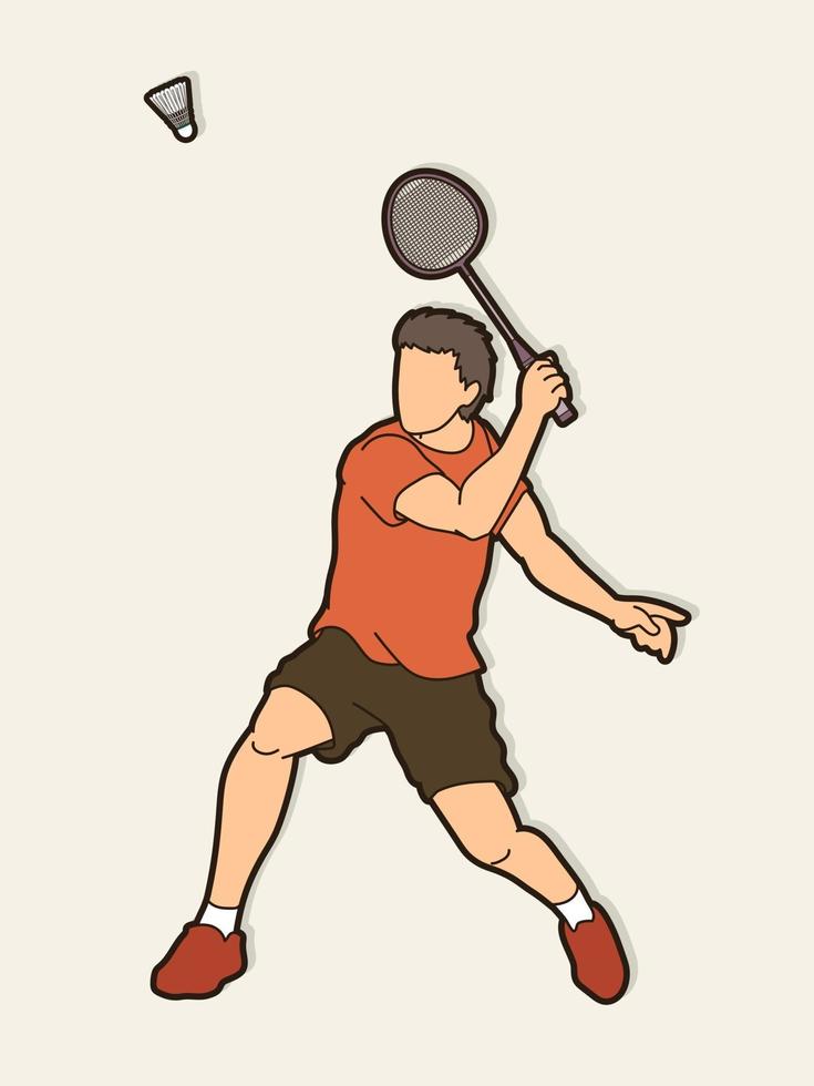 jugador masculino de bádminton vector