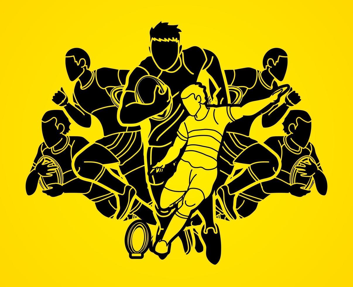 CODEGRAPHY★CGP Small Square Logo Rugby Man to Man★ Rugby Men Players Silhouette 2289388 Vector Art at Vecteezy