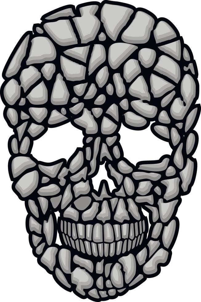 stone skull-grunge vintage design t shirts vector