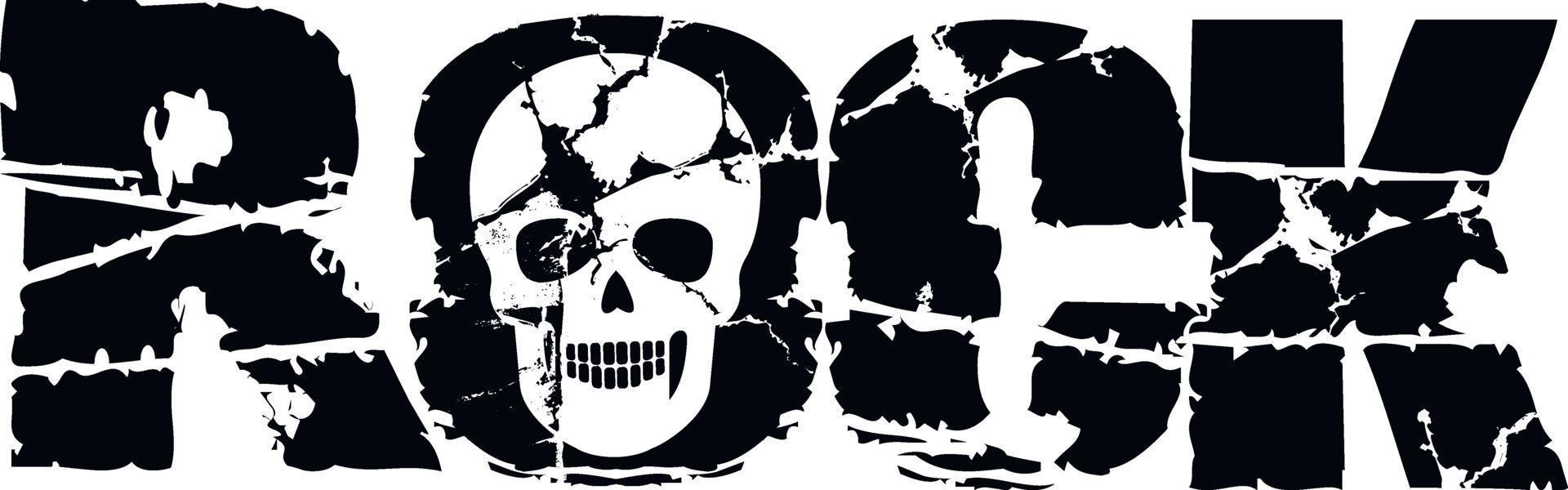 rock skull-grunge vintage design t shirts vector