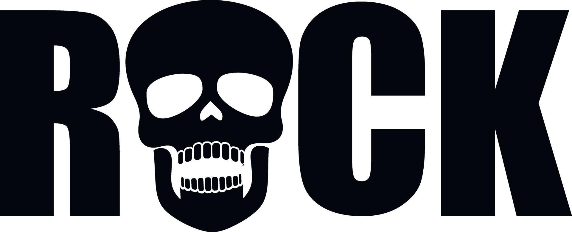 camisetas de diseño vintage rock skull-grunge vector