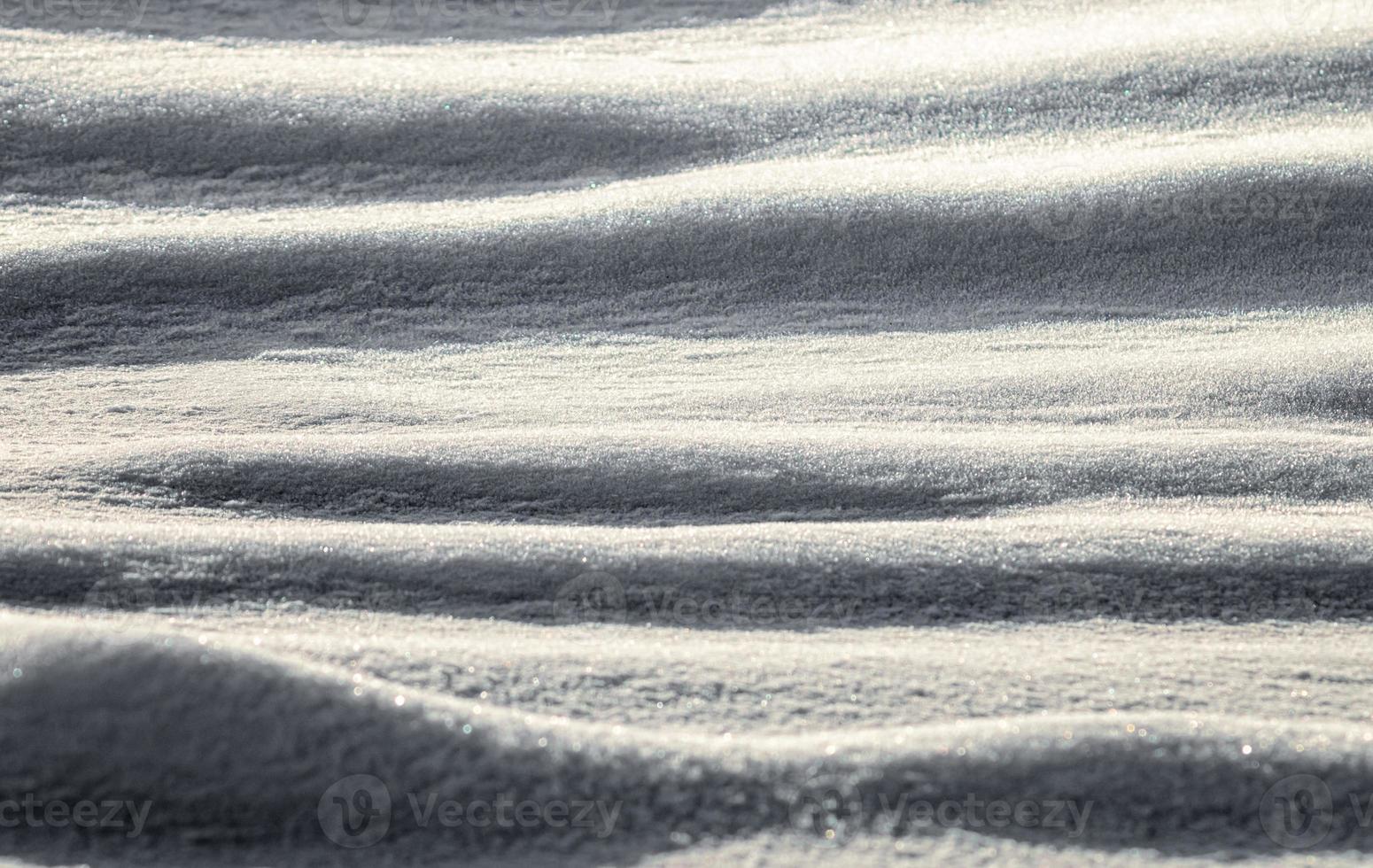 Snow field in the afternoon, no people, color cold winter background pattern photo