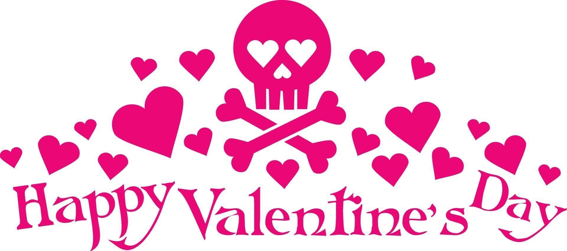 Valentines day skull with heart, grunge vintage design t shirts vector