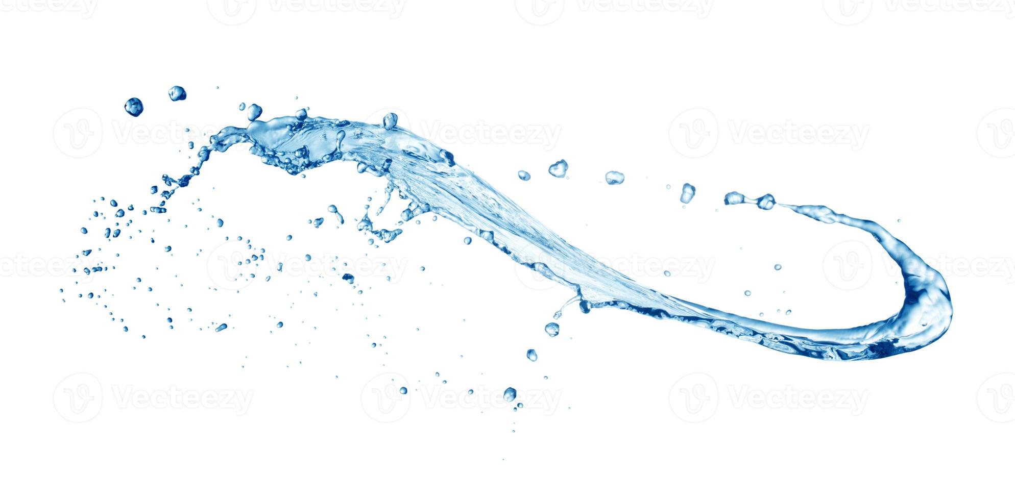 Blue water splash isolated on white background photo