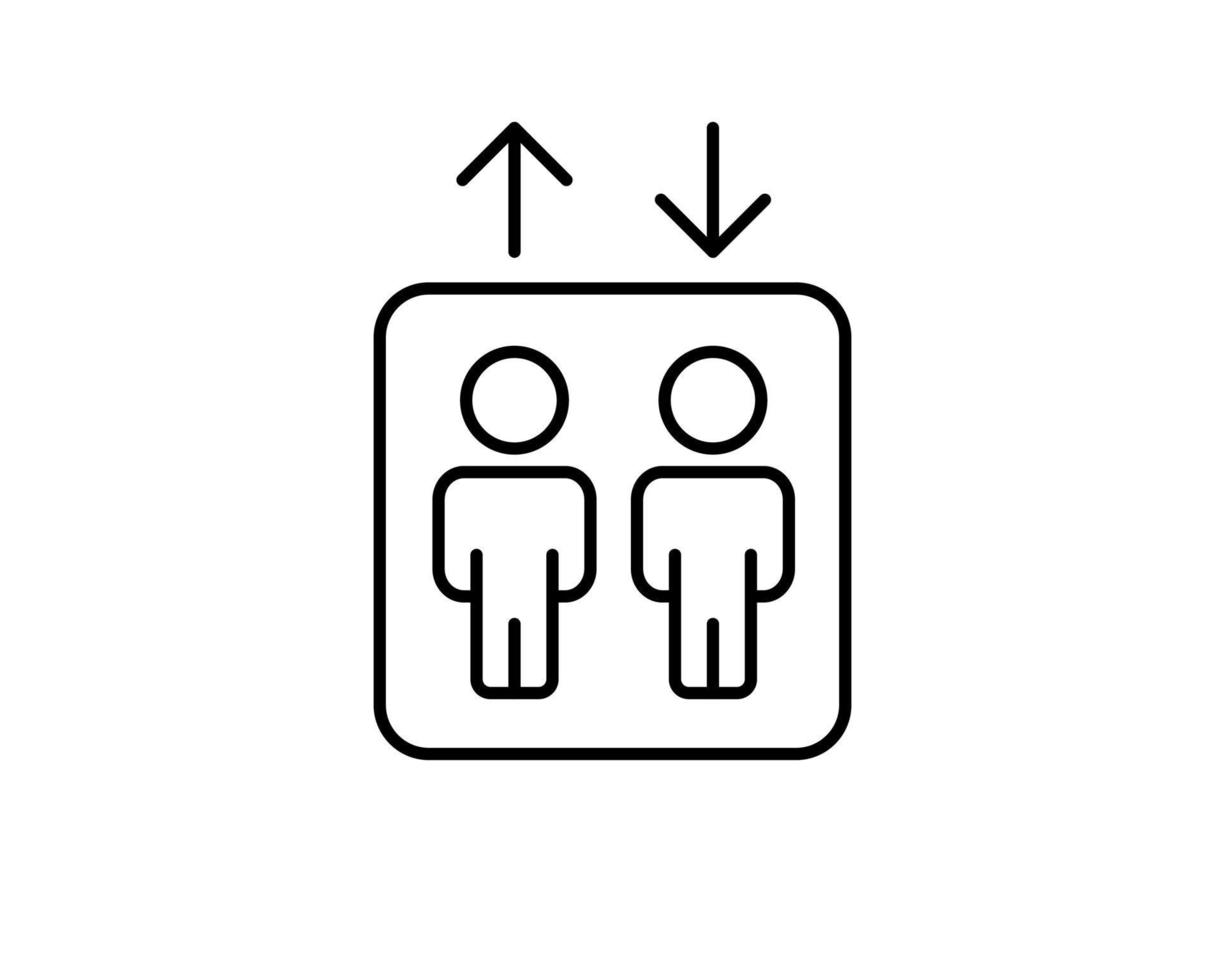 Elevator, icon in trendy outline style isolated on white background. vector