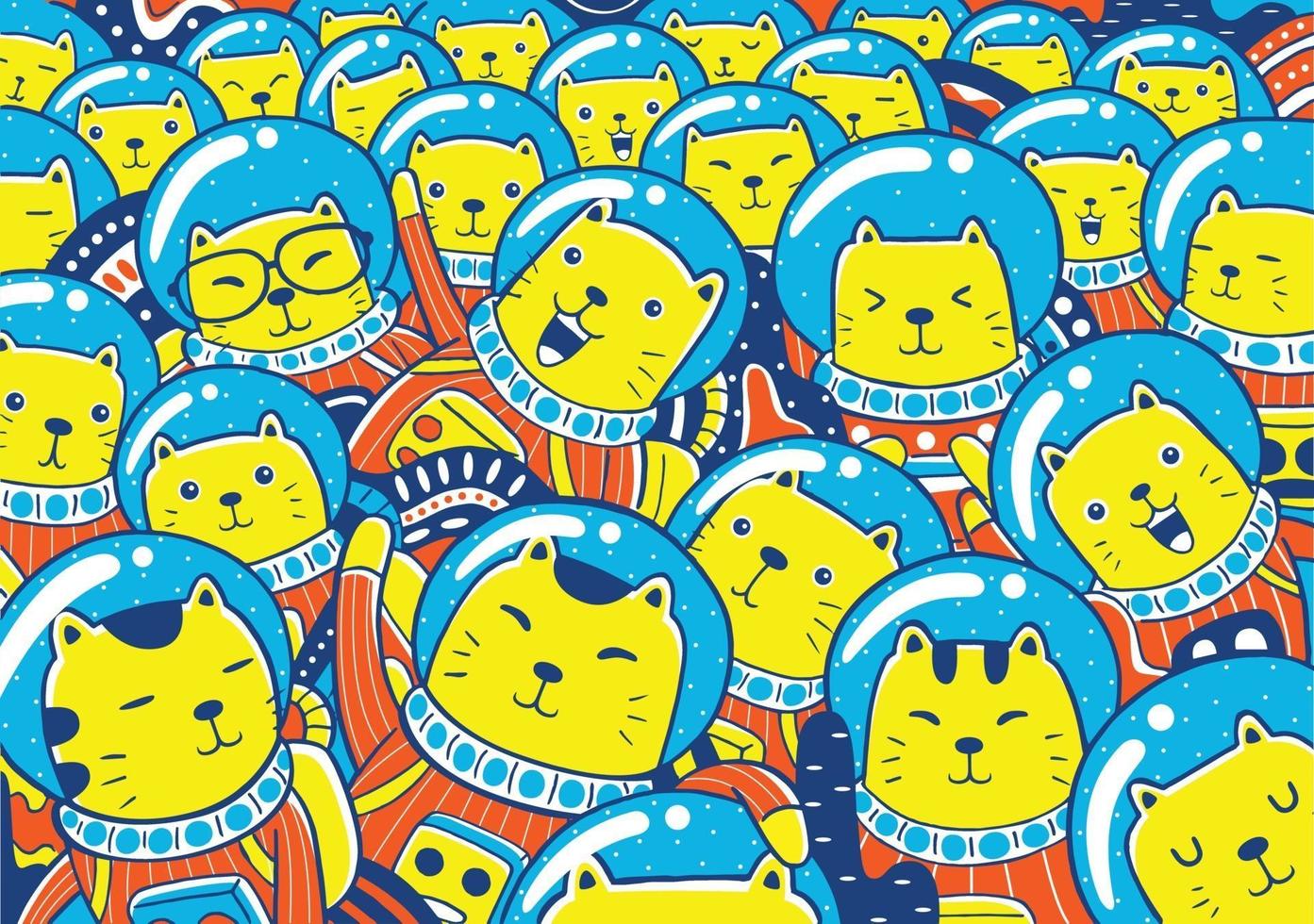 Cats astronauts Vector Illustration