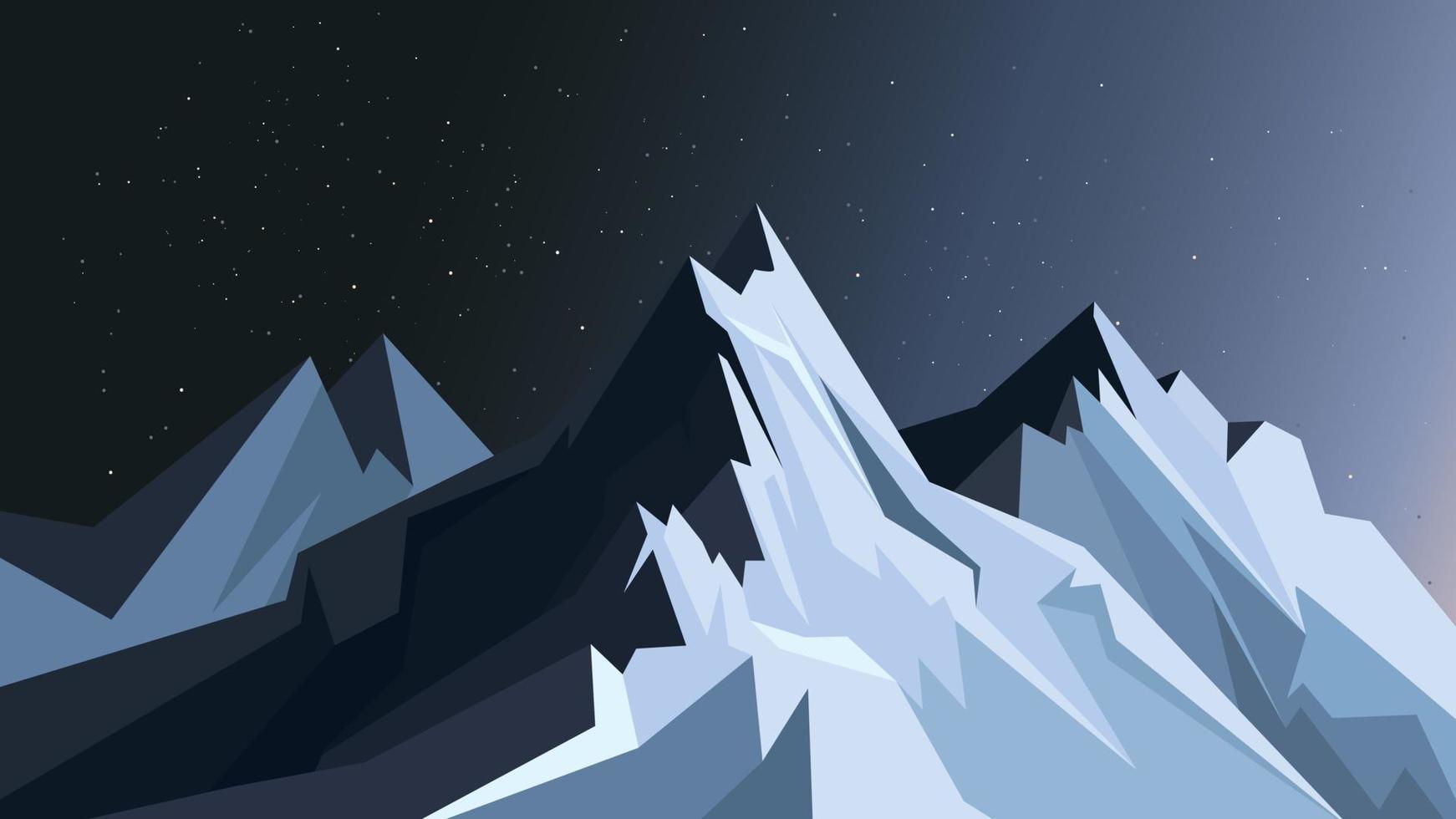 Mountains in moonlight. vector