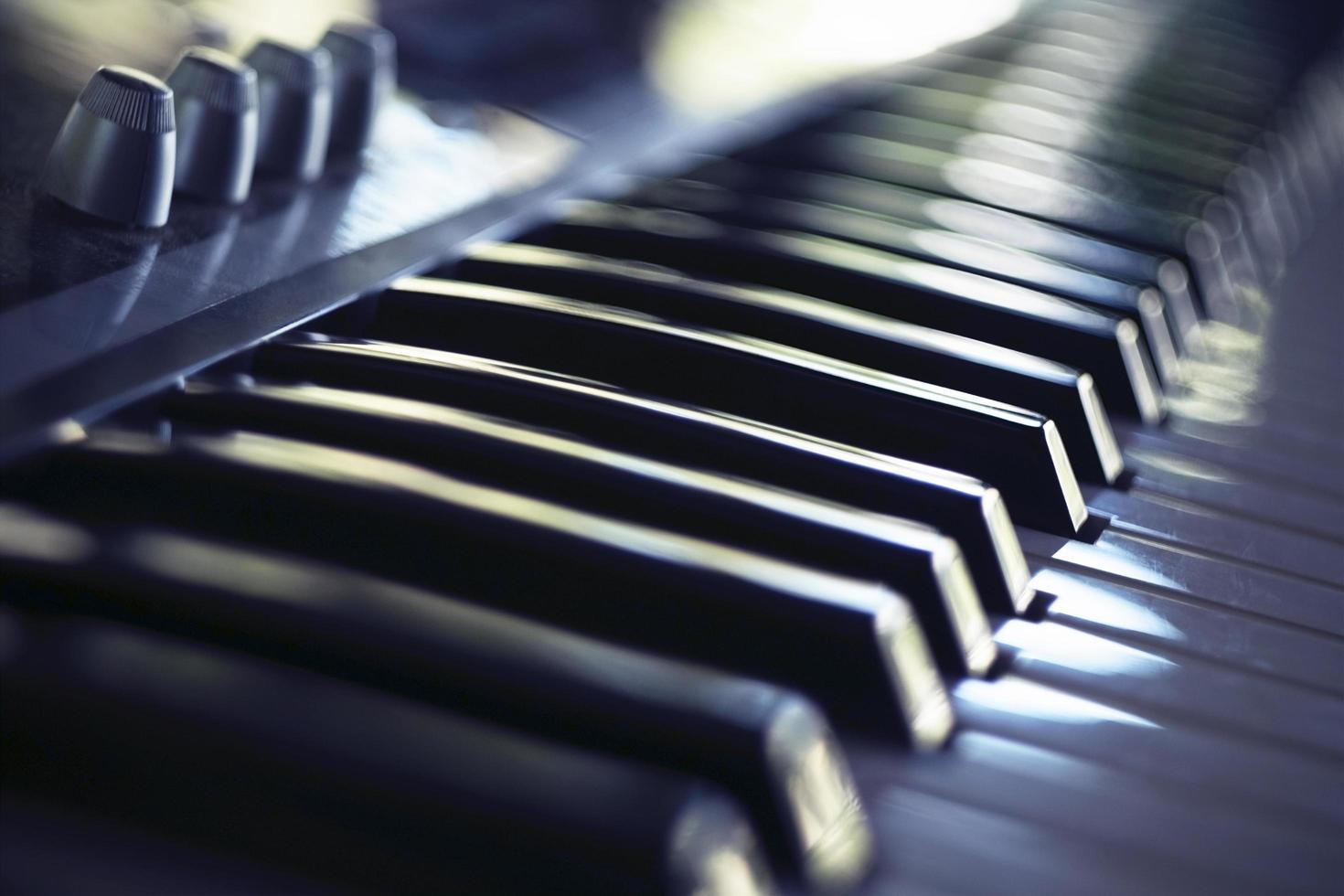 Blurry view of a synthesizer keyboard photo