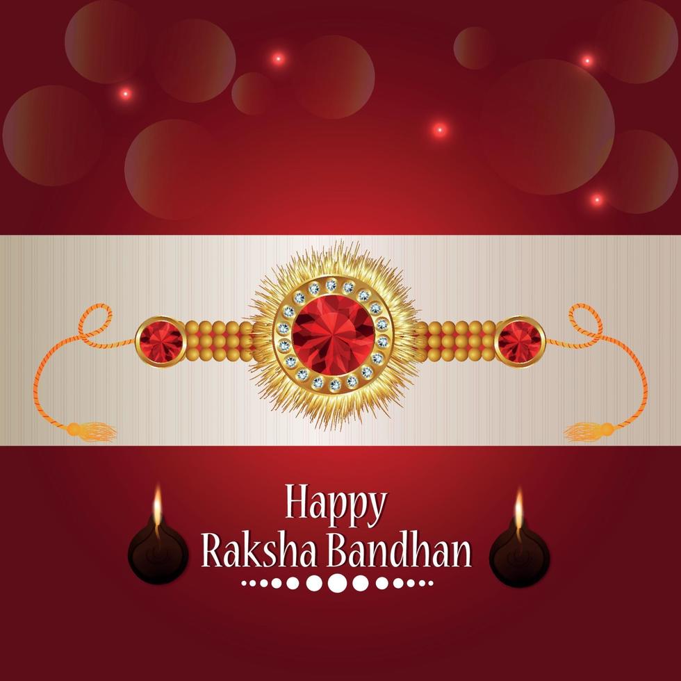 Vector illustration of happy raksha bandhan greeting card