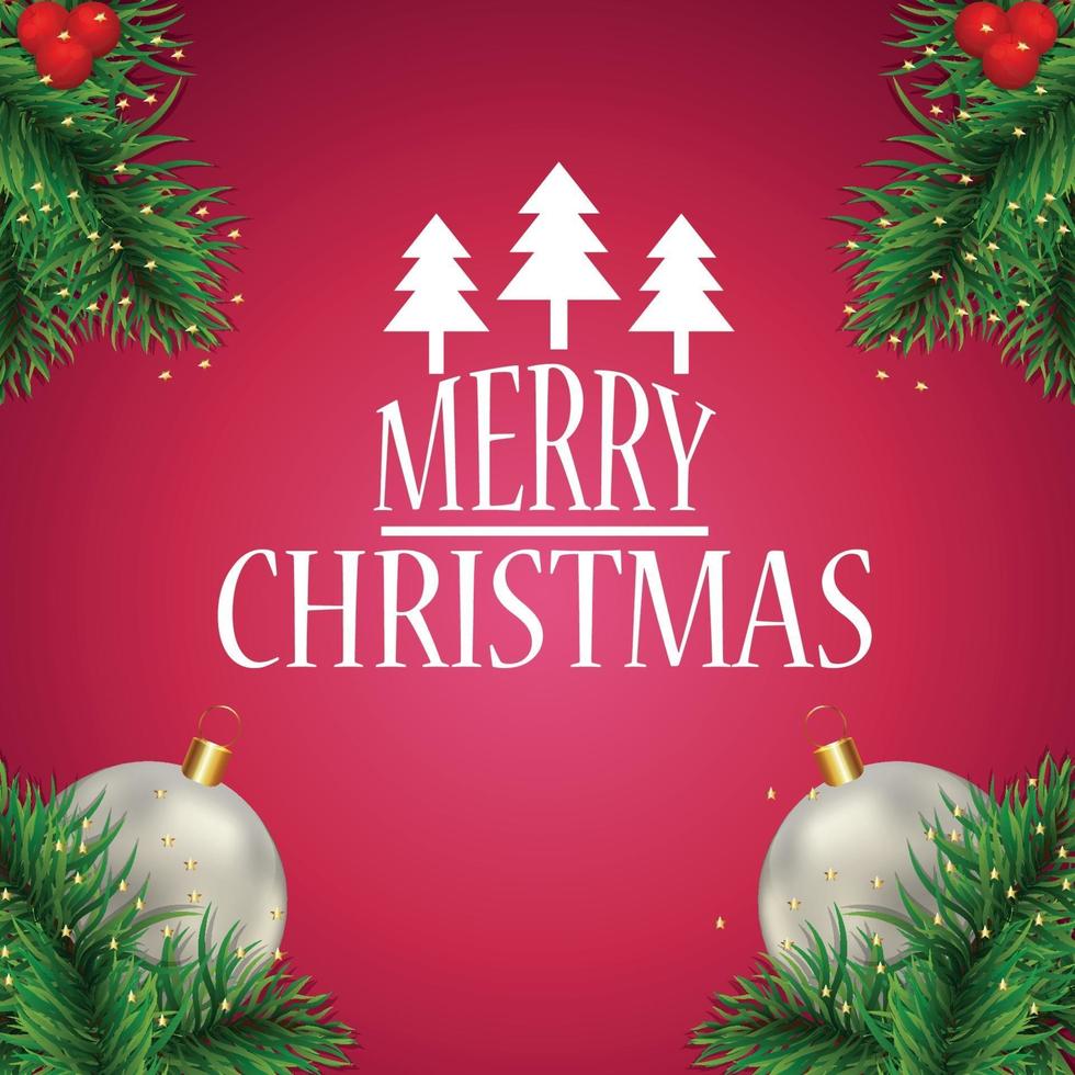 Merry christmas celebration greeting card with creative vector illustration and background