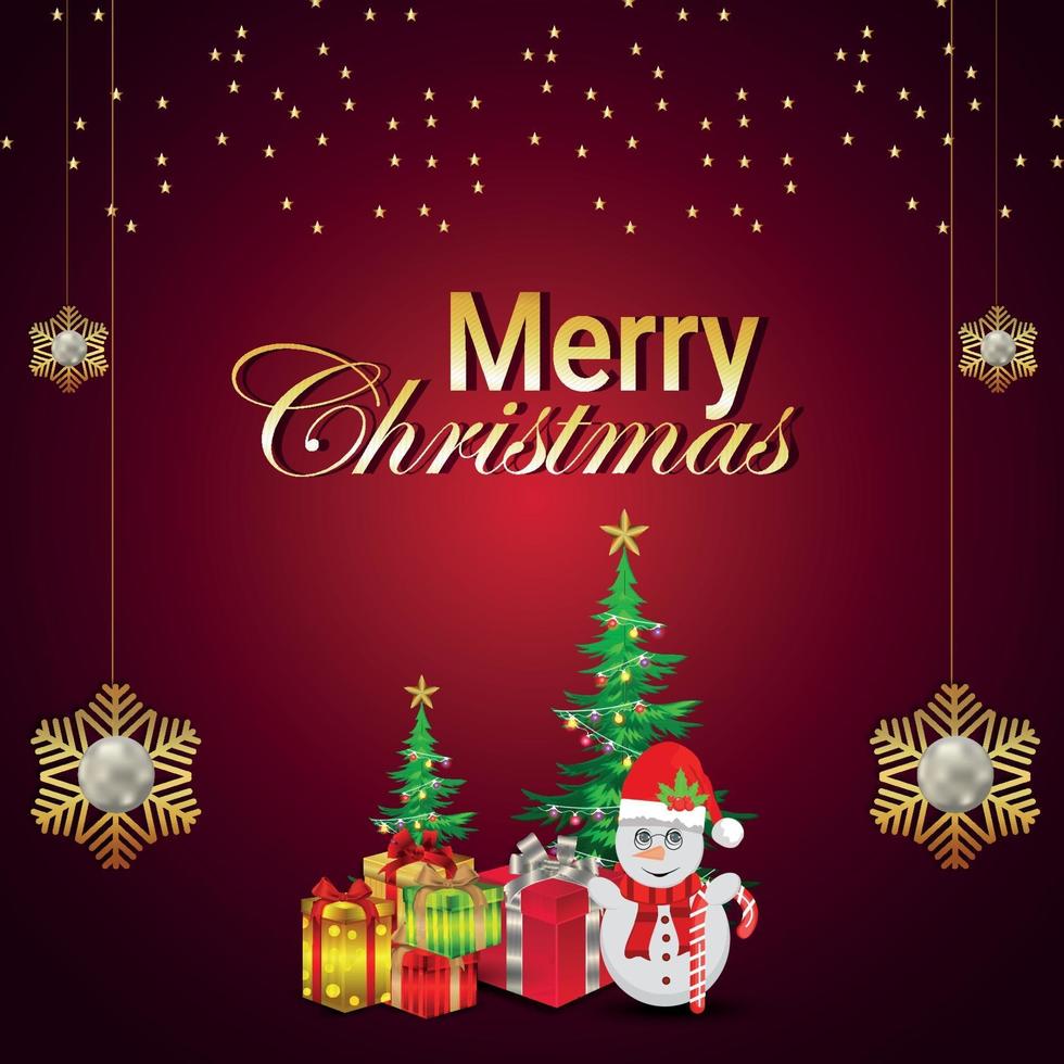 Vector illustration of merry christmas celebration greeting card ...