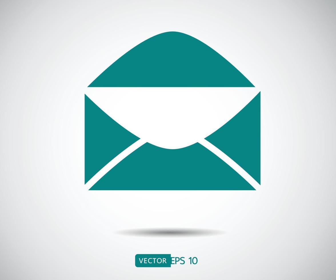 estilo de diseño plano de icono de correo de sobre. mensaje directo, ilustración vectorial sms vector