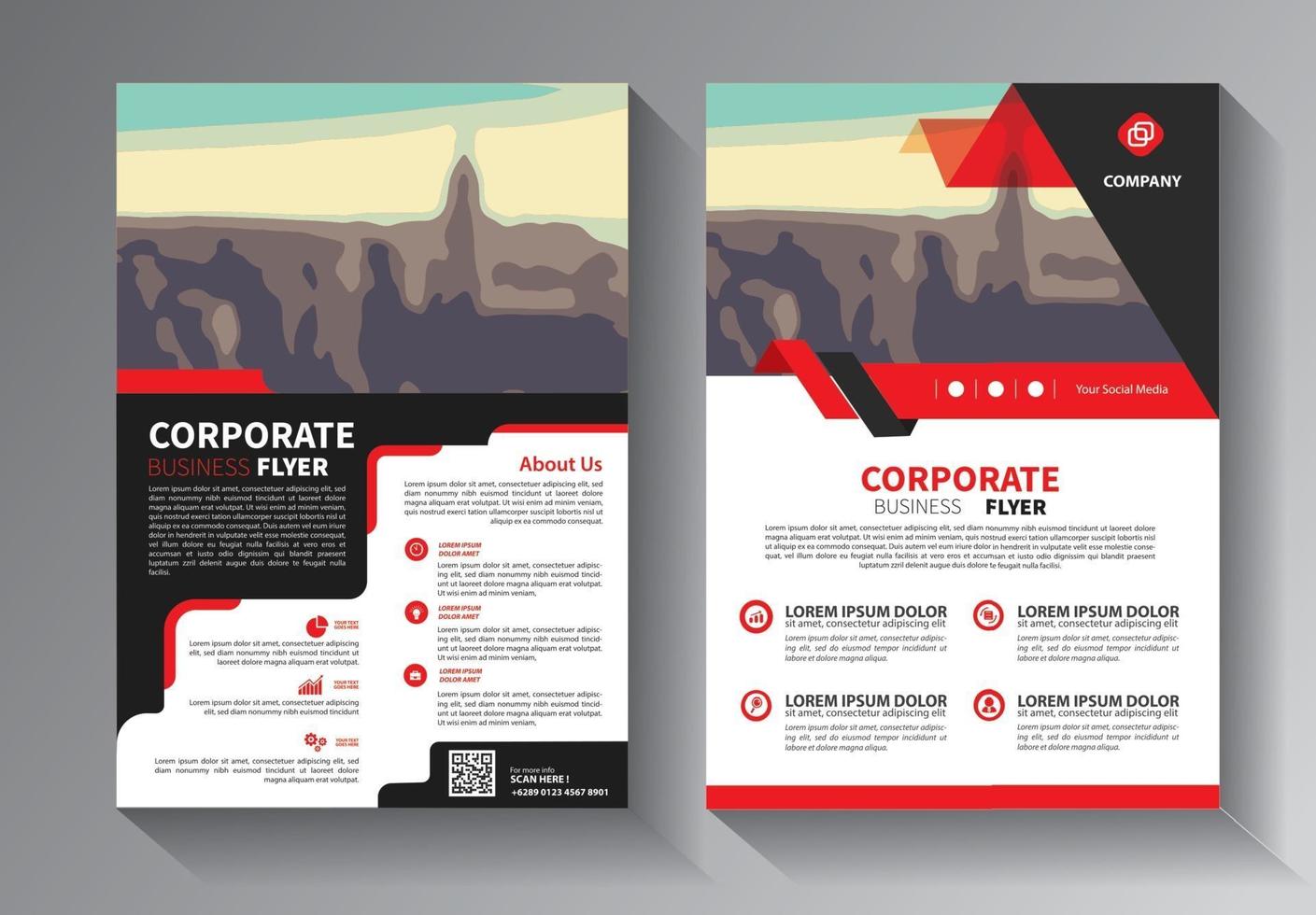 red flyer business template vector