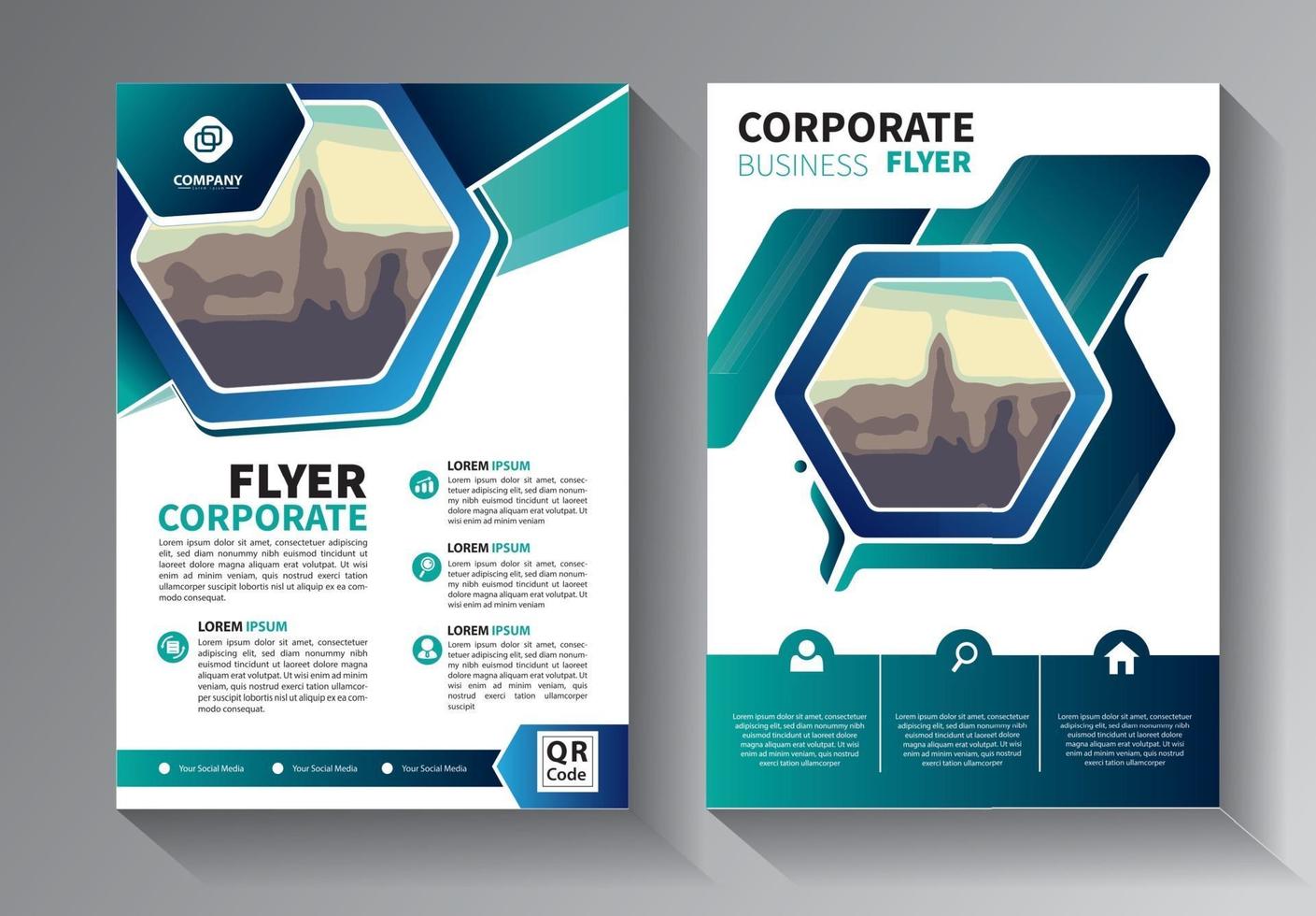 Business abstract vector template. Brochure design, cover modern layout, annual report, poster, flyer in A4 with colorful triangles, geometric shapes for tech, science, market with light background