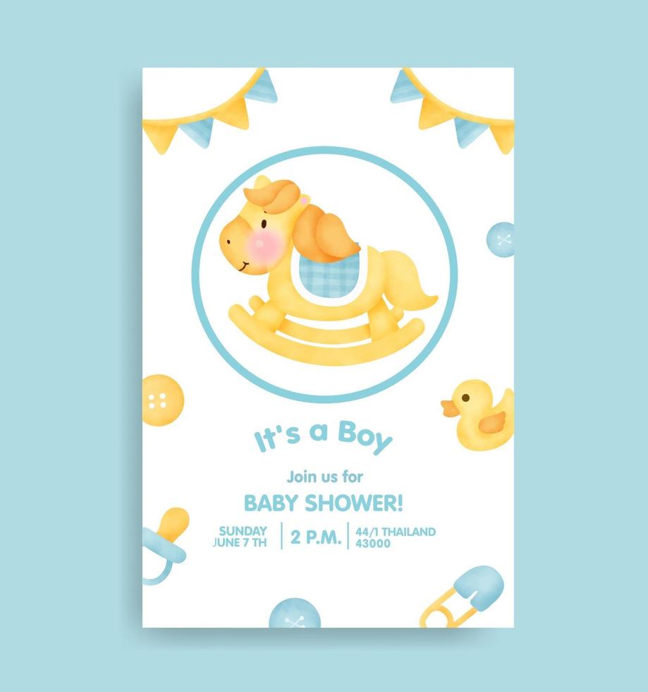 baby shower card with lovely elements. vector