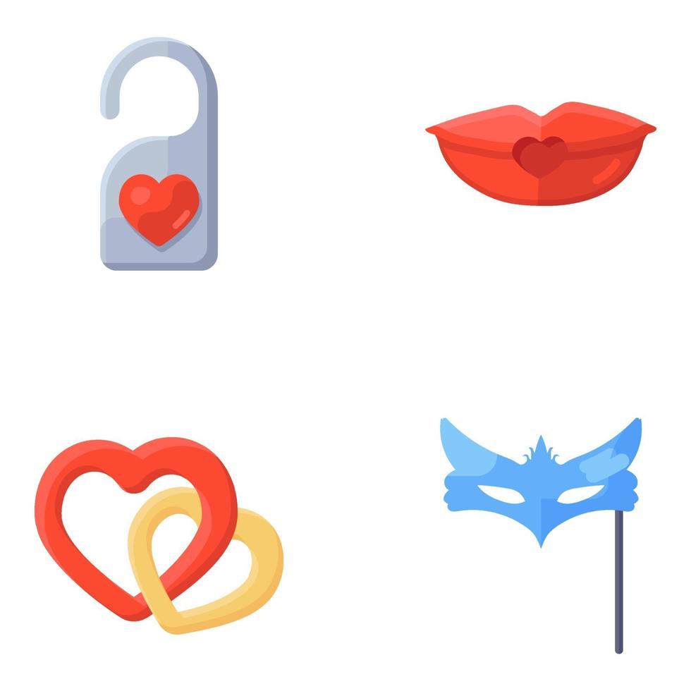 conjunto de iconos de fiesta de día de san valentín vector