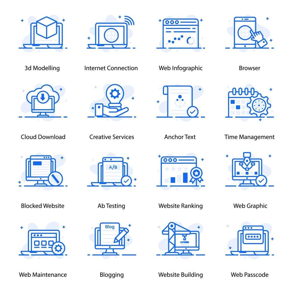 conjunto de iconos de construcción e infraestructura vector