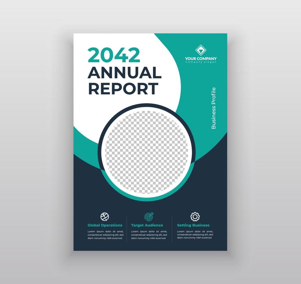 Annual report business flyer and brochure template design vector