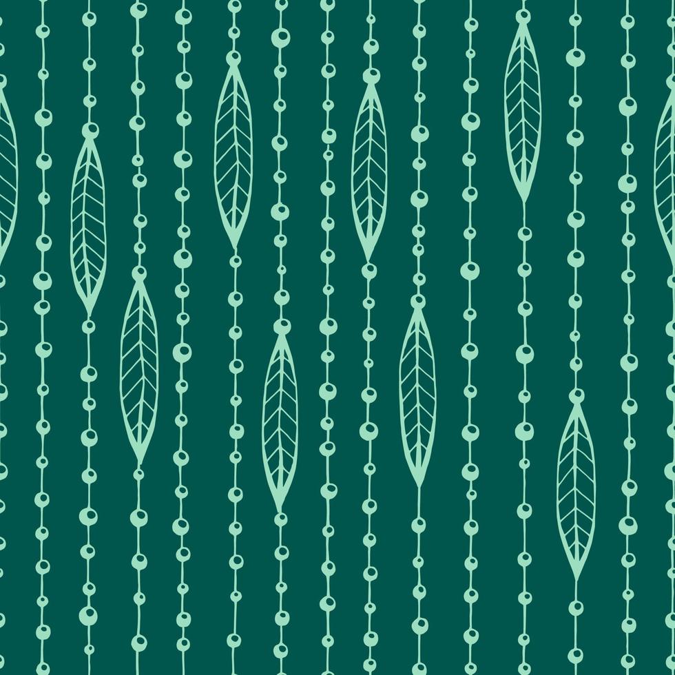 Seamless pattern with beads with decorations on a thread can be used as a fabric design, home textiles, wallpaper. Hand drawn vector