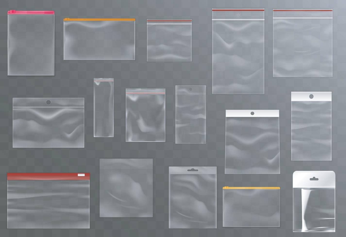 Realistic plastic transparent bag template Vector Image