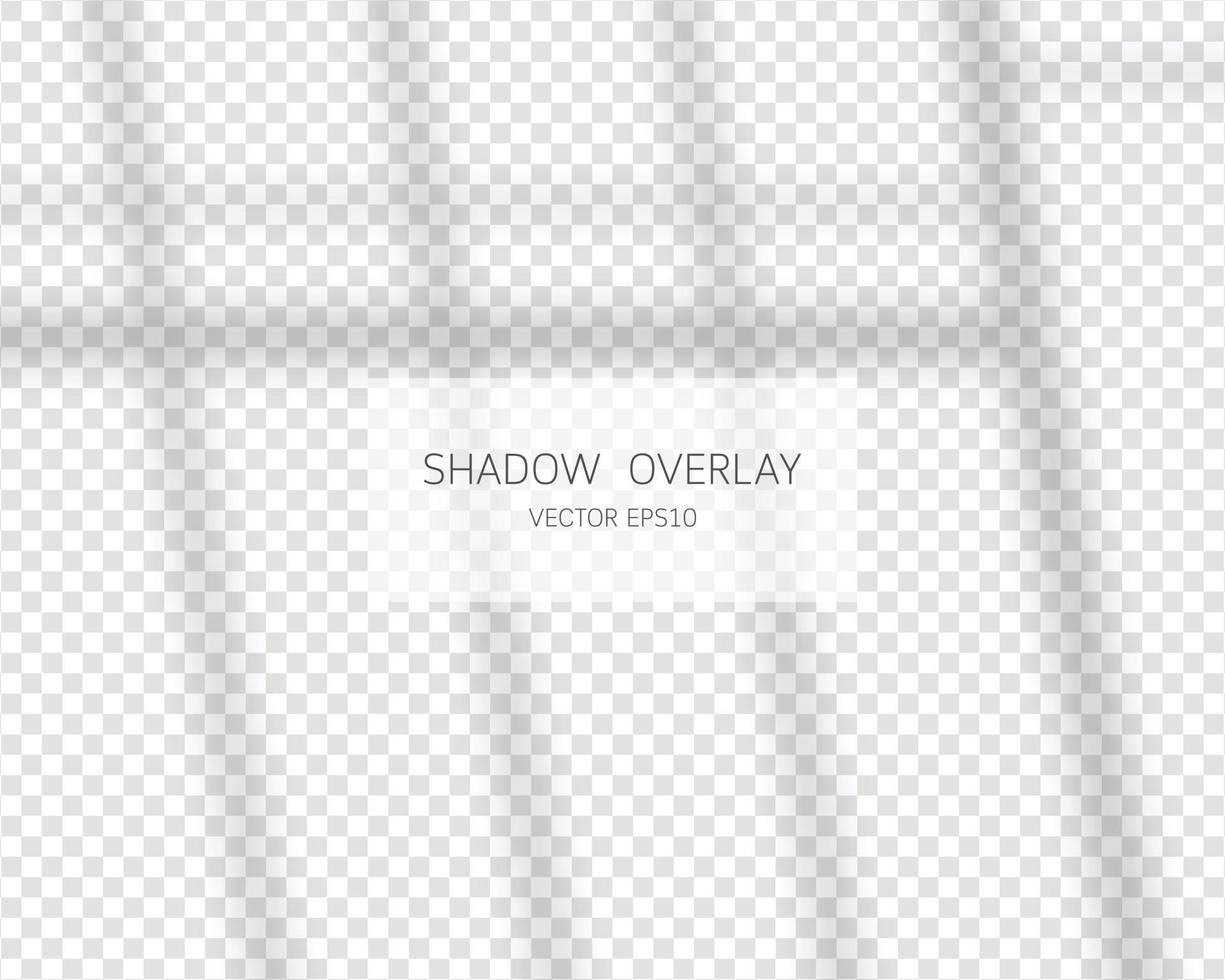 Shadow overlay effect. Natural shadows from window isolated on transparent background. Vector illustration.