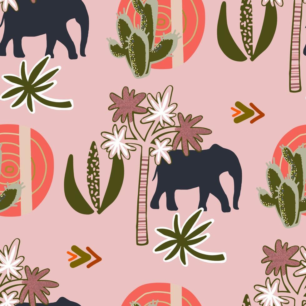 African seamless patterns. Vector illustration.