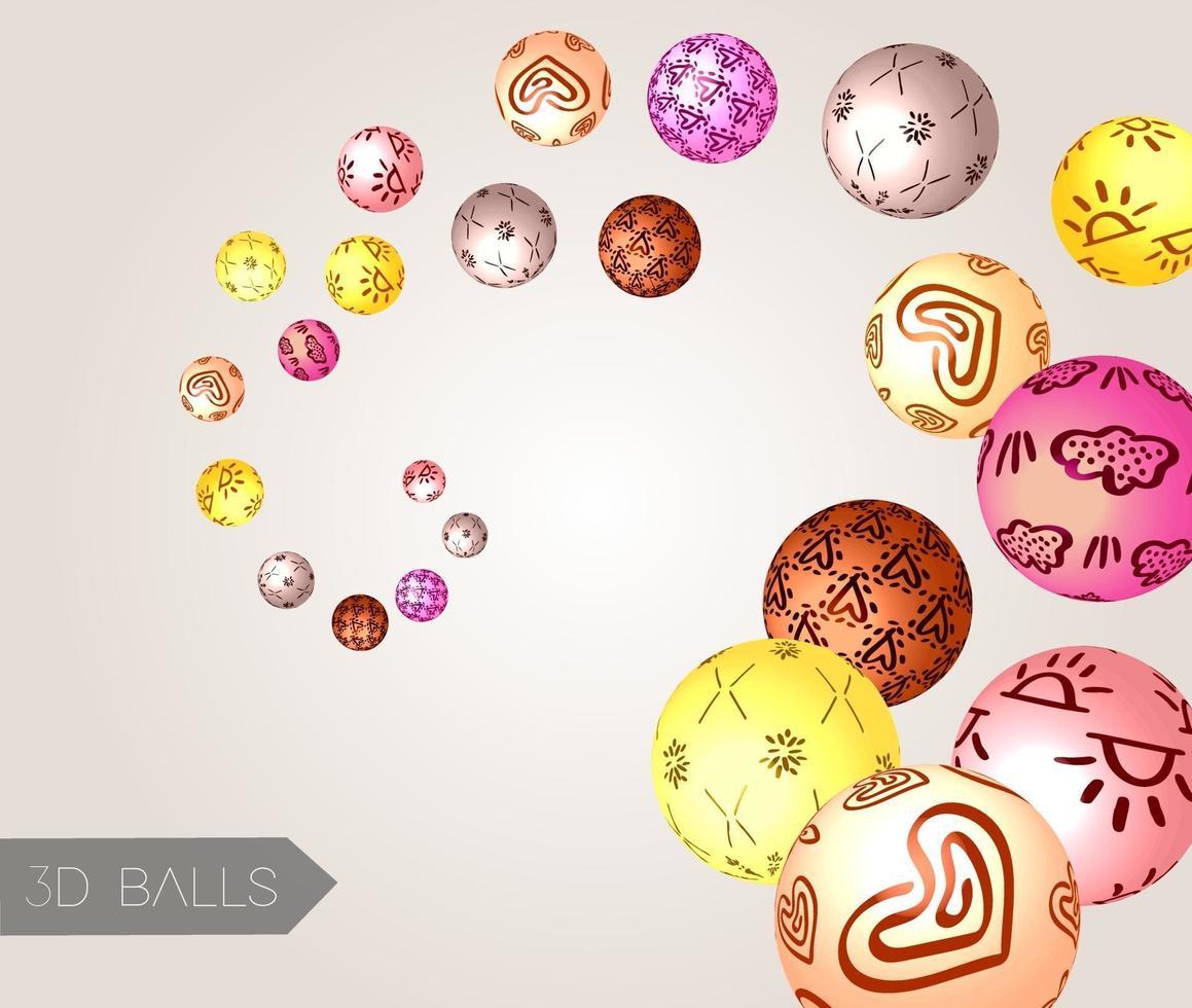 Creative 3D balls. Abstract background. vector