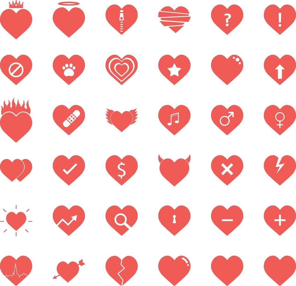 Heart icons set vector
