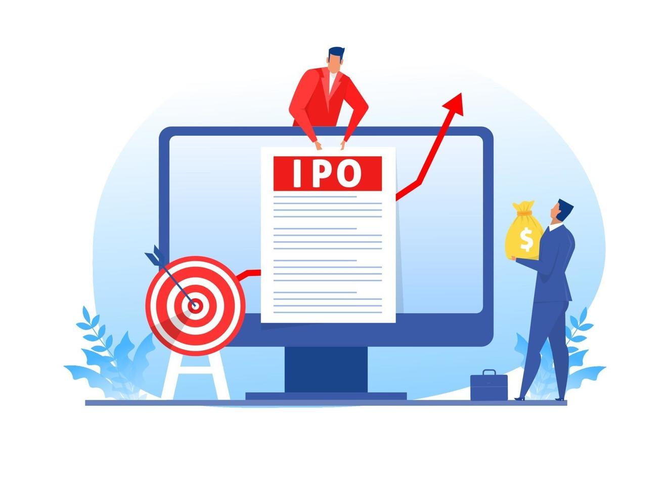 Business people working on an IPO vector