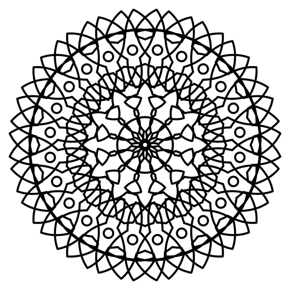 mandala con adornos. mandala para colorear la página del libro. vector