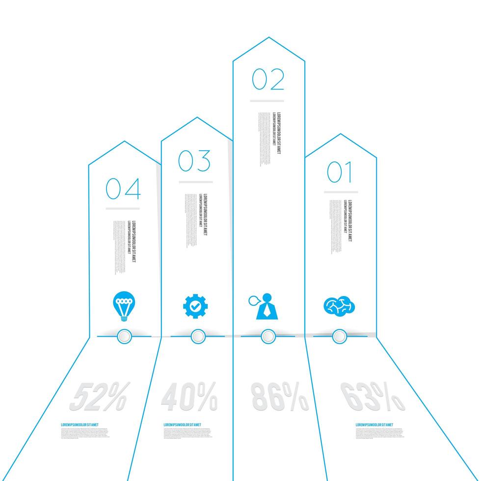 minimal infographic blue vector