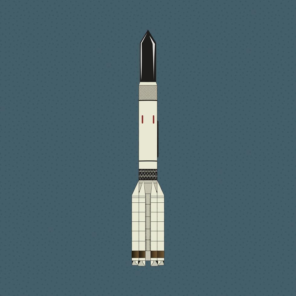 Space shuttle illustration. Stock vector illustration in flat design style. Stock vector isolated on dot background