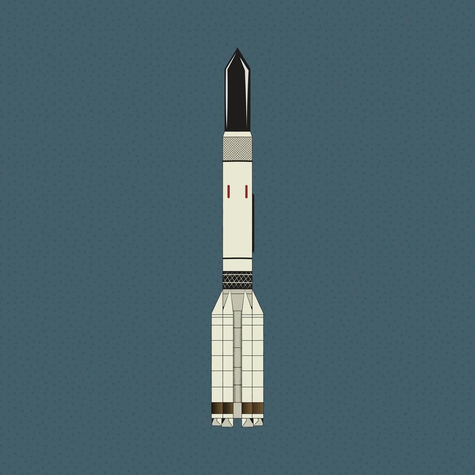 Space shuttle illustration. Stock vector illustration in flat design style. Stock vector isolated on dot background
