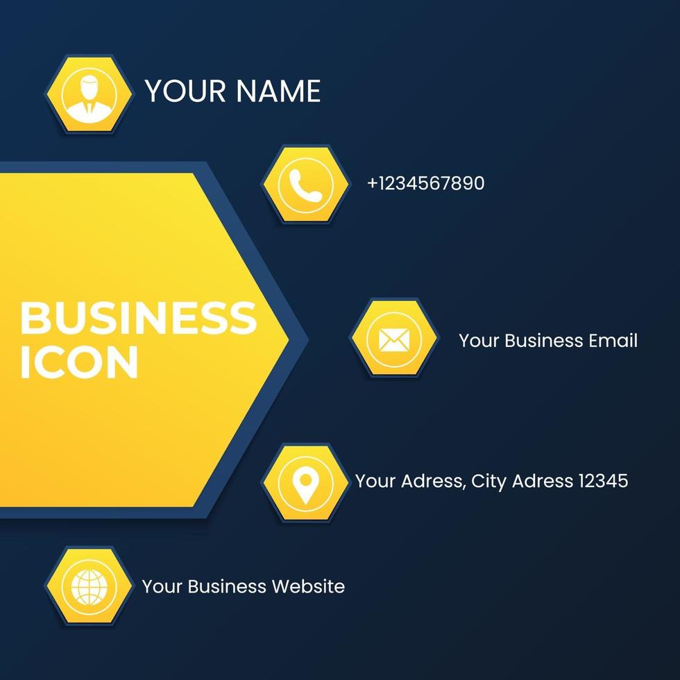 set business icon template with white thin line. blue and yellow polygon business icon style. vector