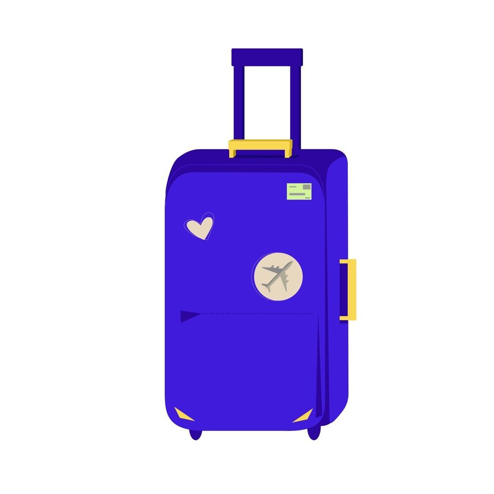 Vector blue suitcase with yellow handles 2291434 Vector Art at Vecteezy