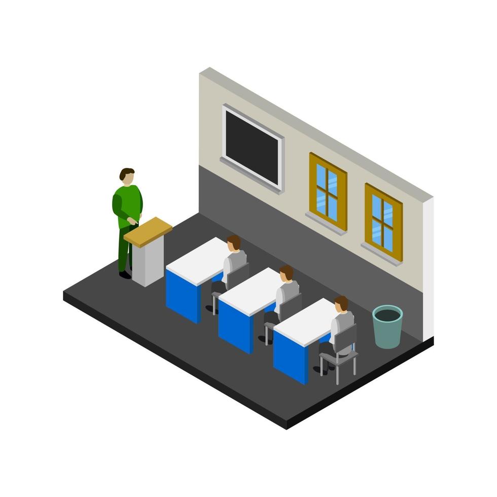 Isometric University Room vector