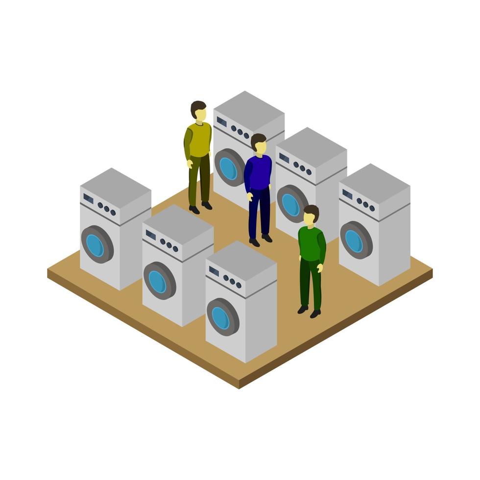 Isometric Laundry Room vector