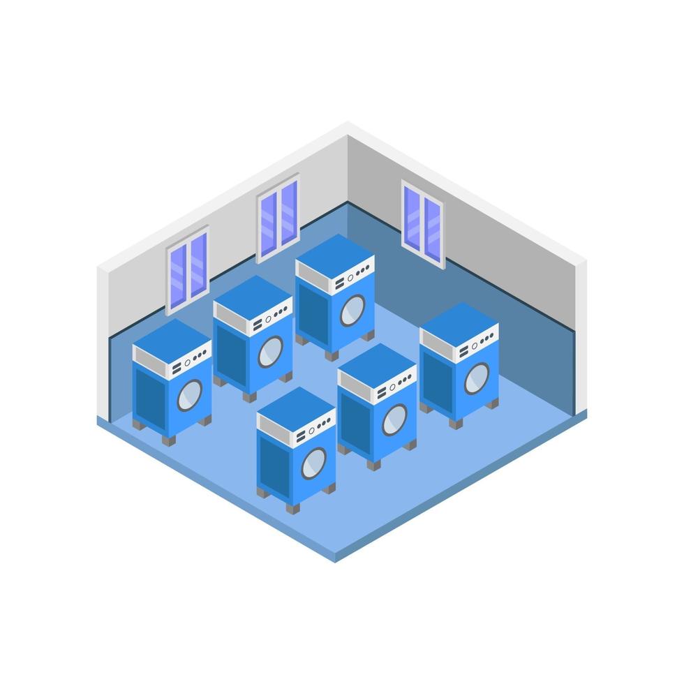 Isometric Laundry Room vector