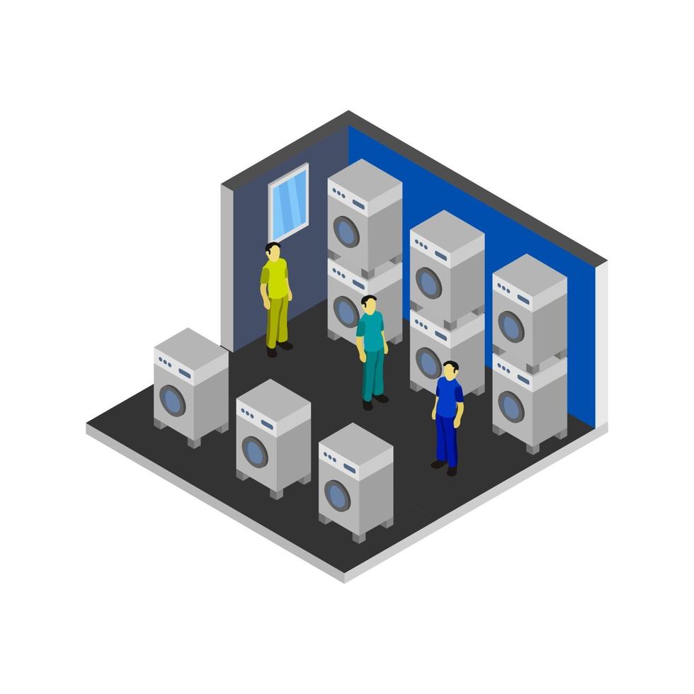 Isometric Laundry Room vector