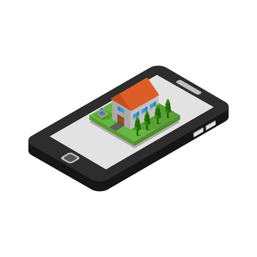 Buy House Online Isometric vector