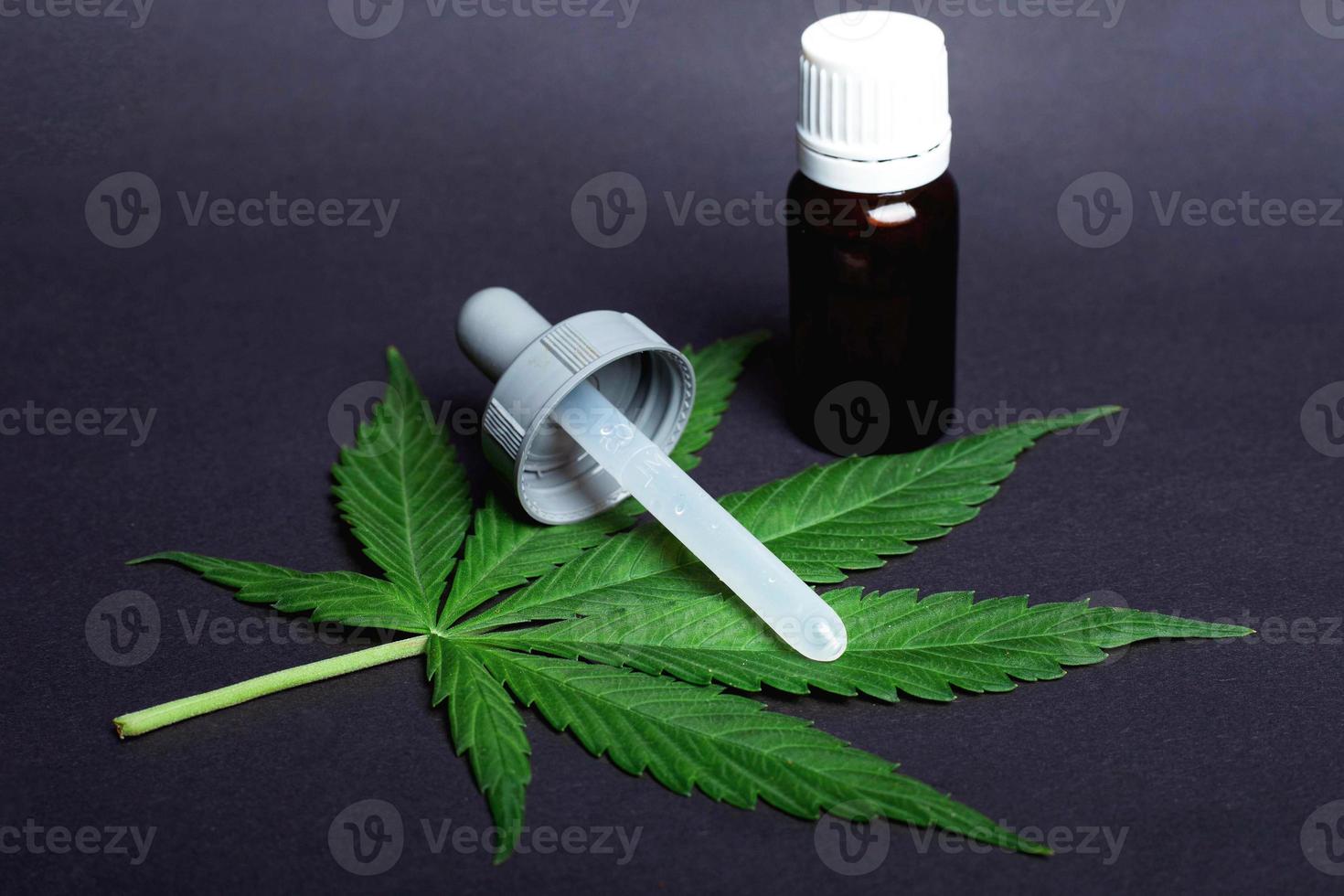 Medical marijuana, cannabis medicine extract close up. photo