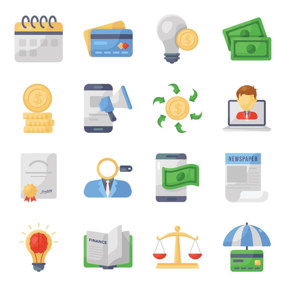 Banking and Finance Icon Set vector
