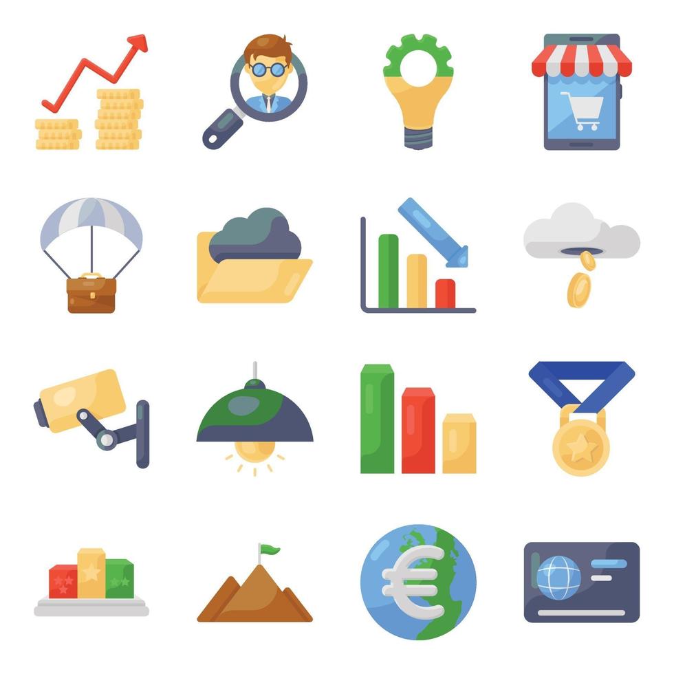 Modern Banking and Finance Icon Set vector