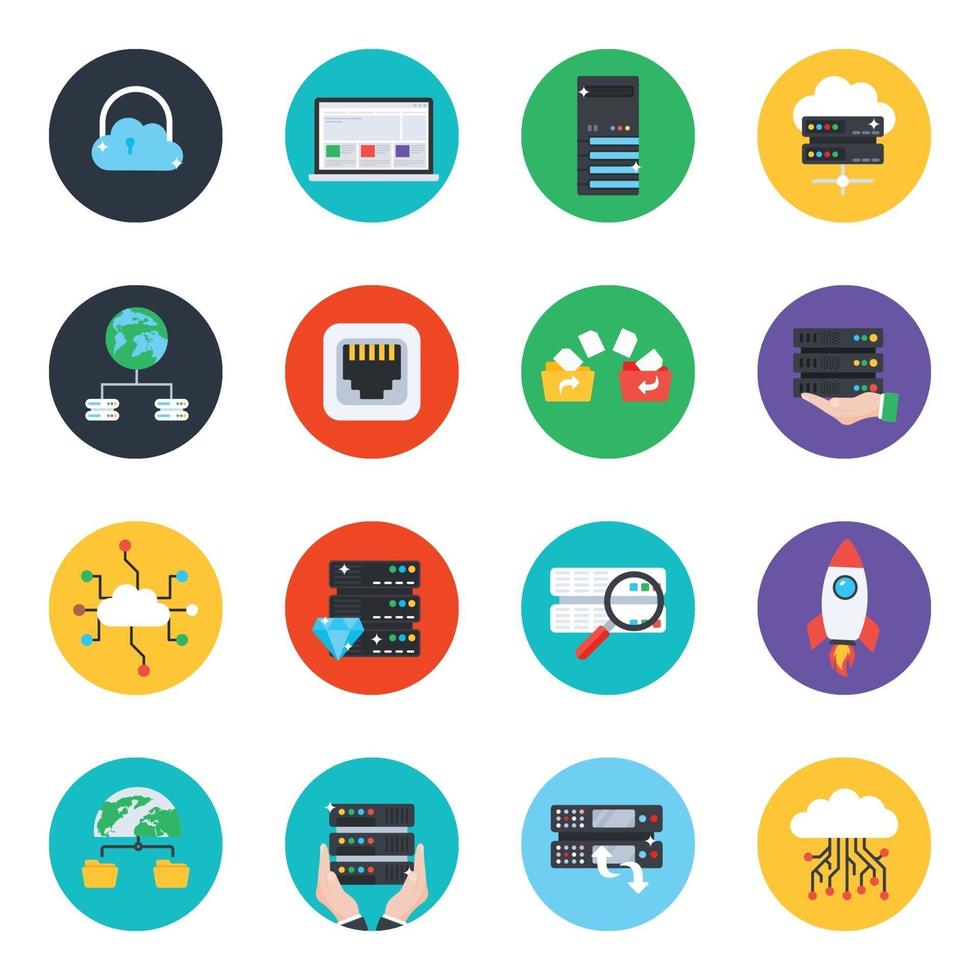 Big Data Modern Icon Set vector