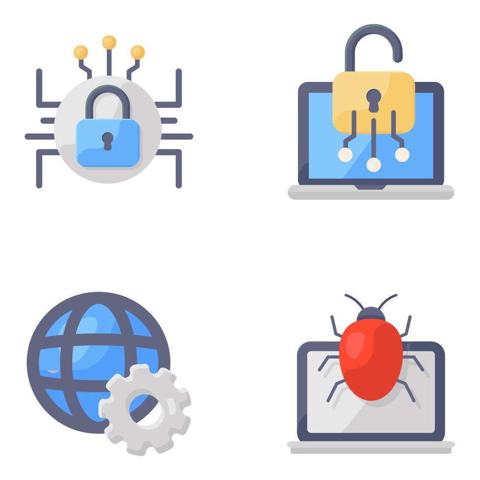 Technology and Devices Elements Icon Set vector