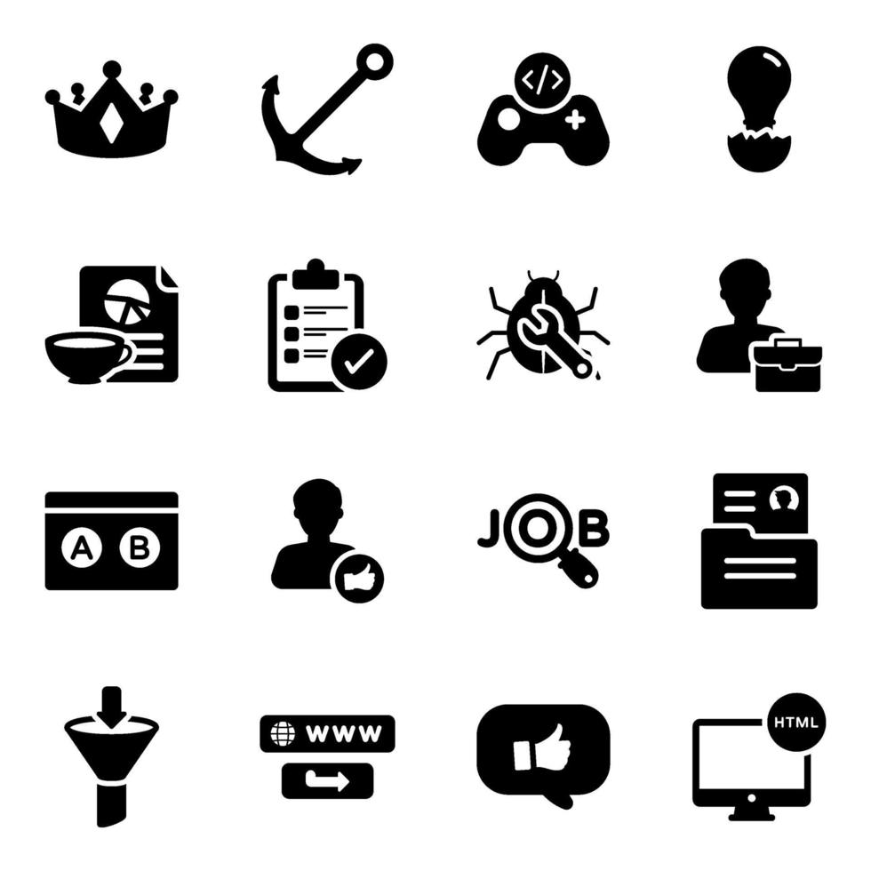 Search Engine and Business Icon set vector